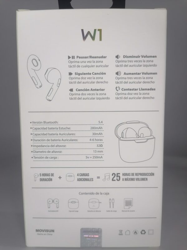 AUDIFONOS BLUETOOTH  W1 MOVISUN